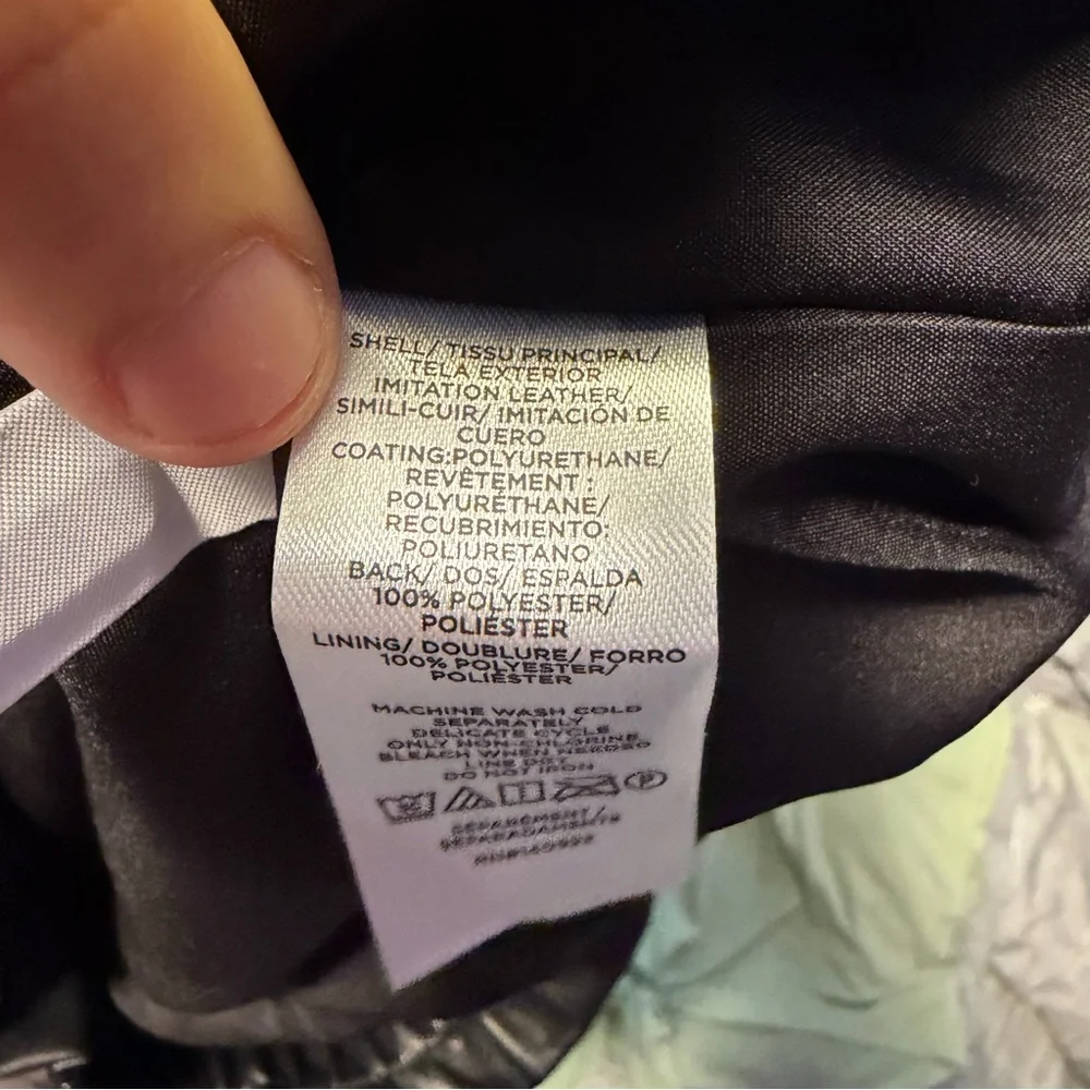 NEW LOFT Black Faux Leather Mini Skirt Small